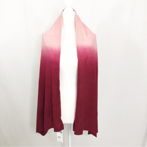 NEW Cruise Club Cardigan Shawl Ombre Sweater, One Size. Red Pink - Picture 1 of 5